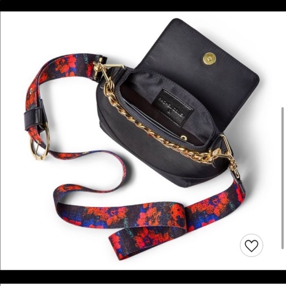 NWOT Rachel Comey Target Black Blue Red Gold Chain Floral Nylon Crossbody Purse - Picture 3 of 4